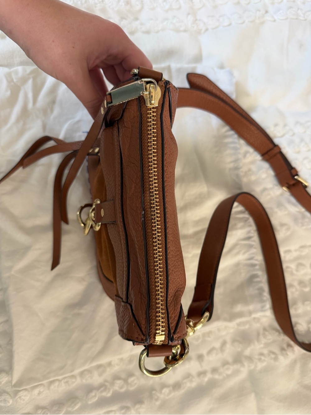 Rebecca Minkoff leather & suede saddle bag - Picture 3 of 8